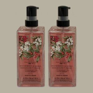 NEW Pecksniff's 2 Pcs Winter Berries & Vanilla Hand Wash Glass Bottle 16.9 fl oz
